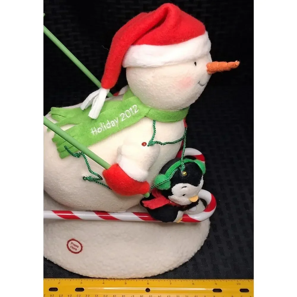 Hallmark Jingle Pals Swooshin Duo Singing Musical Skiing Snowman 2012 See Video!